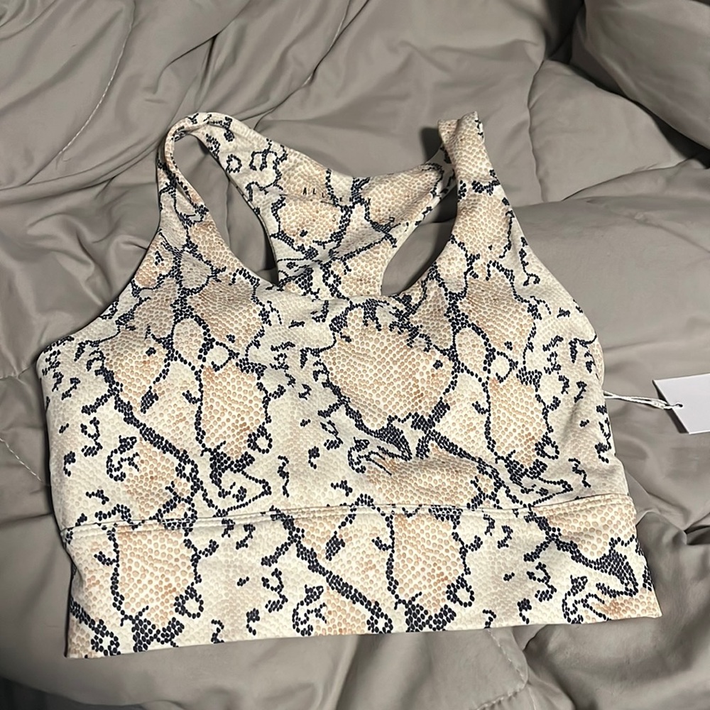 Allfenix white python racerback bra
